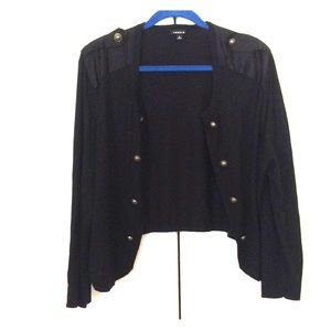 Black military style cardigan from Torrid, size 3.